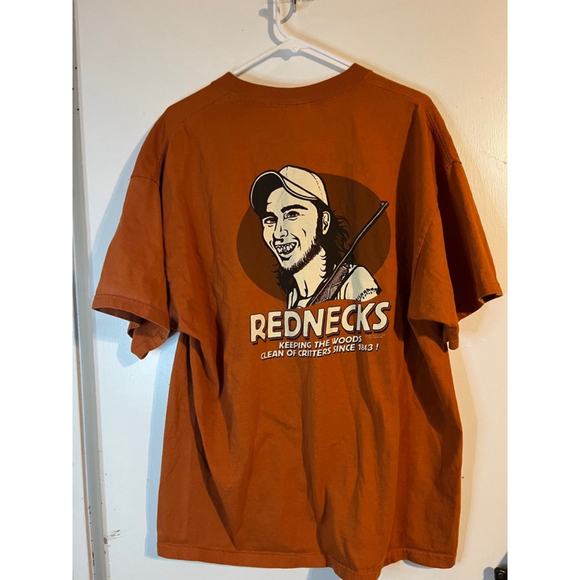 Men's Delta Magnum Weight T-shirt XL Orange Redneck Country - Picture 3 of 5